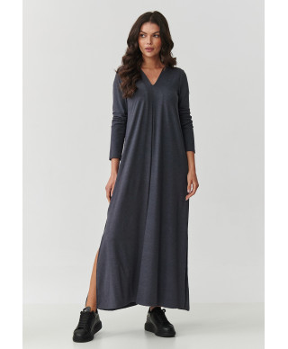 viskozine suknele maxi su rozcięciami antracytowa M895