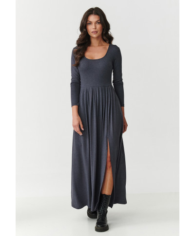 ilga platejanti suknele antracytowa M896