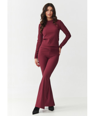 elegantiskas komplektas su prążkowanego materiału bordo M893