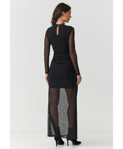 ilga suknele su tiulowym wykończeniem juoda M914