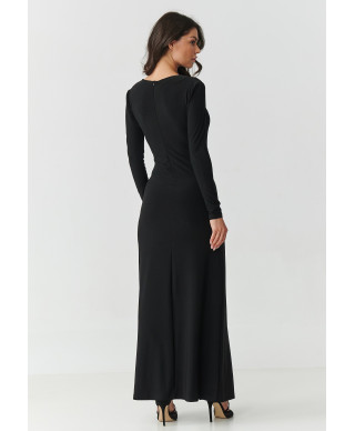 suknele wieczorowa su skiliu juoda M905