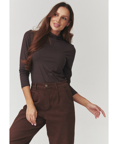 moteriska palaidine basic su półgolfem sokoladine C15