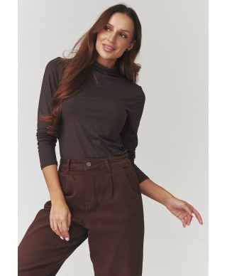 moteriska palaidine basic su półgolfem sokoladine C15