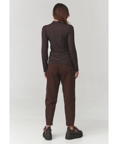 moteriska palaidine basic su półgolfem sokoladine C15