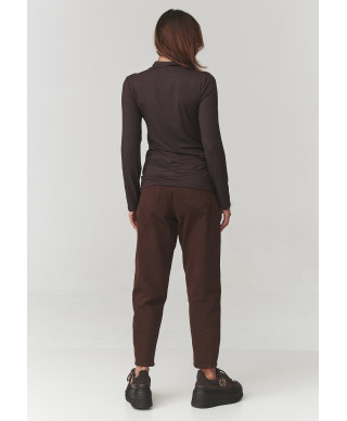 moteriska palaidine basic su półgolfem sokoladine C15