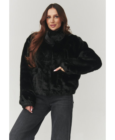 moteriska striuke su miękkiego futerka juoda C28