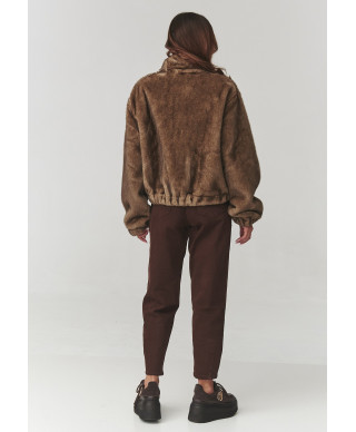 moteriska striuke su miękkiego futerka moka C28