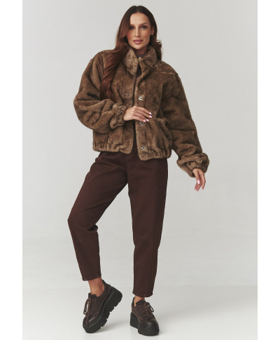 moteriska striuke su miękkiego futerka moka C28