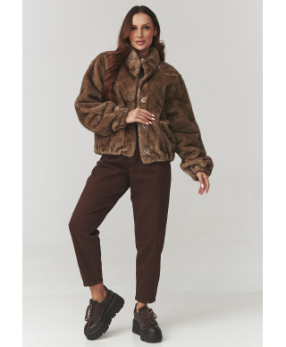 moteriska striuke su miękkiego futerka moka C28