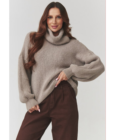 golfiukas moteriskas oversize baby alpaka kapucino C19