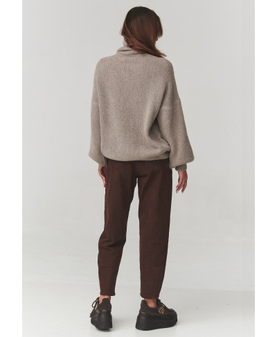 golfiukas moteriskas oversize baby alpaka kapucino C19