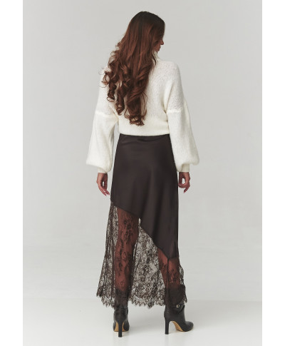 sijonas su koronkowym wykończeniem sokoladine C22