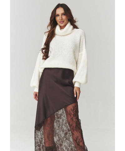 sijonas su koronkowym wykończeniem sokoladine C22