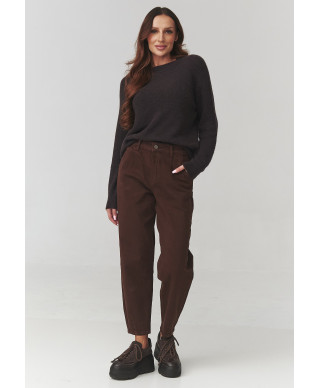 kelnes jeansowe brązowe C27