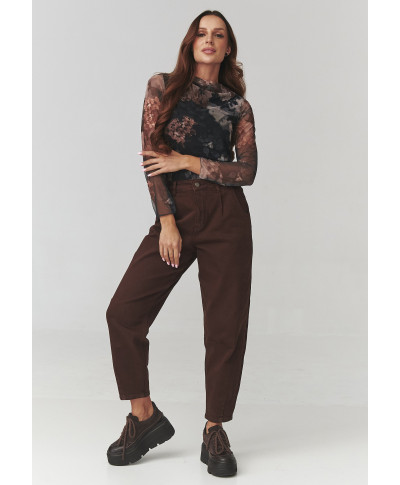 Palaidinė su pusiniu golfu ir gėlių raštu C18