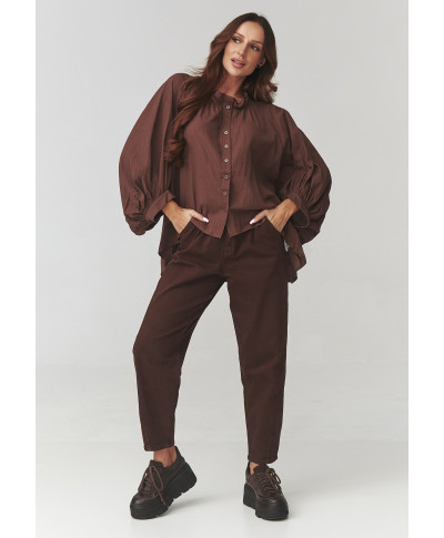 elegantiska marskiniai moteriska oversize ruda C24