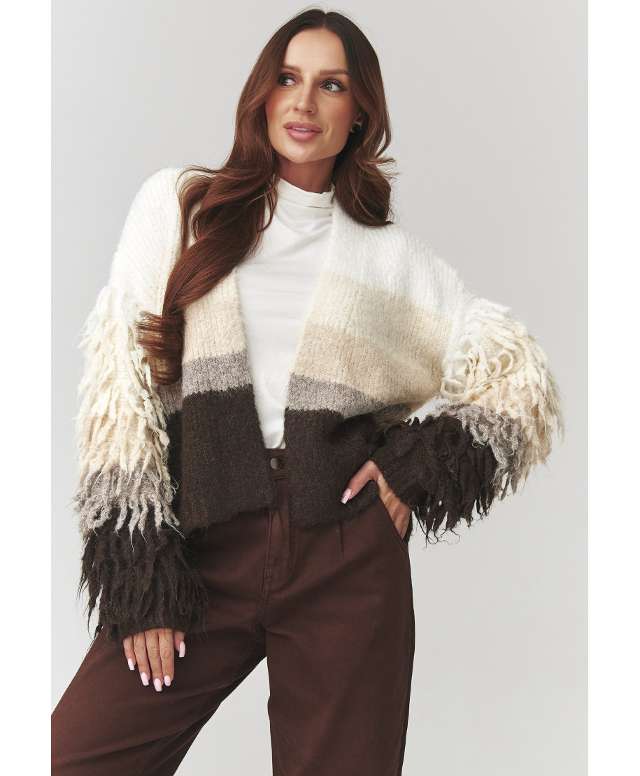 Megztinis moterims su kutais smėlio spalvos C25