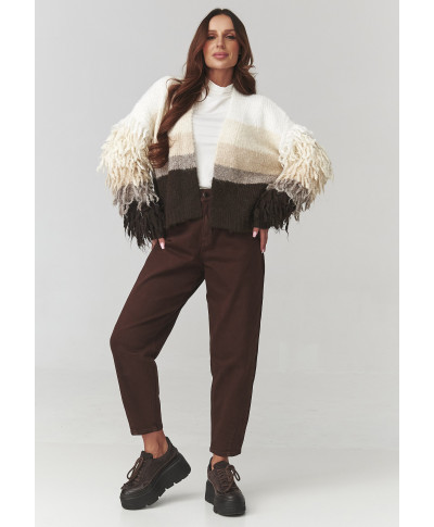 Megztinis moterims su kutais smėlio spalvos C25