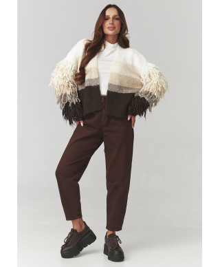 Džemperis sievietēm ar bārkstīm smilškrāsas C25