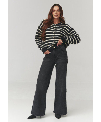 megztinis moteriskas dryzuotas uzsegsamas su sagomis juodas C23