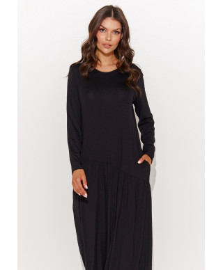 suknele maxi is viskozes juoda M915