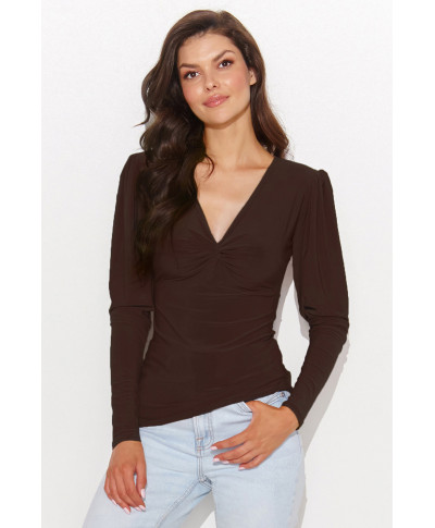 aptempta palaidine moteriska pustomis rankovemis sokoladine NU461