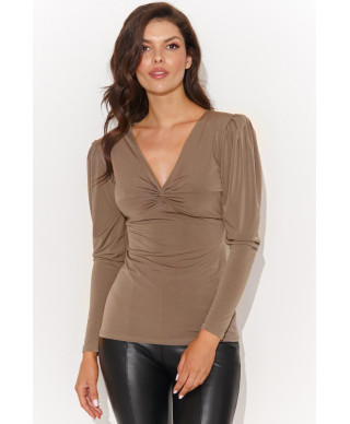 aptempta palaidine moteriska pustomis rankovemis latte NU461