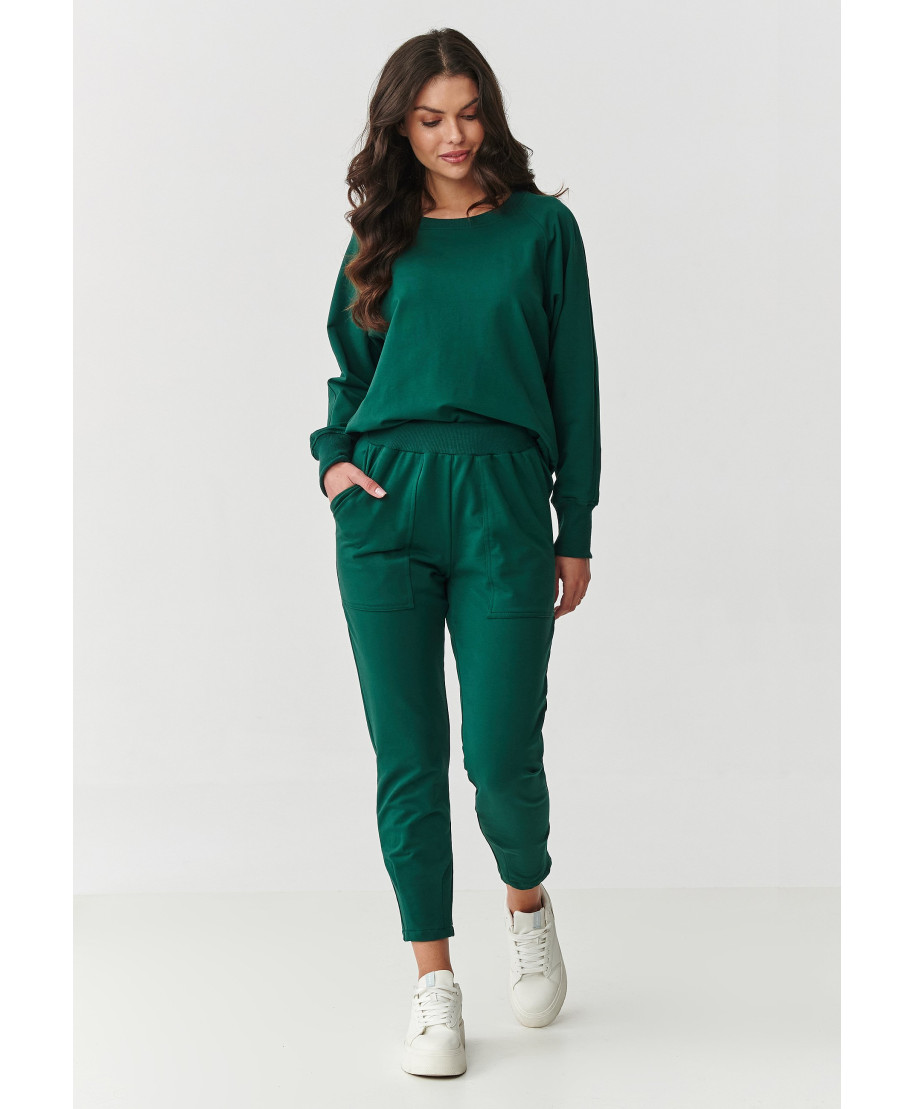 Dresowy komplektas o luźnym kroju butelkowa zieleń M888