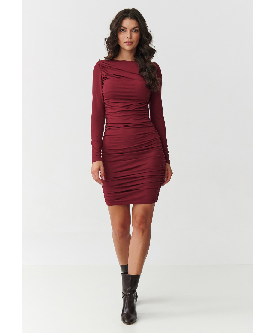 aptempta suknele mini su marszczeniem bordo M899