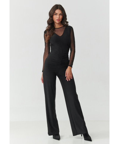 elegantiskas kombinezonas su tiulem juodas M904