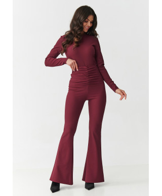 elegantiskas komplektas su prążkowanego materiału bordo M893