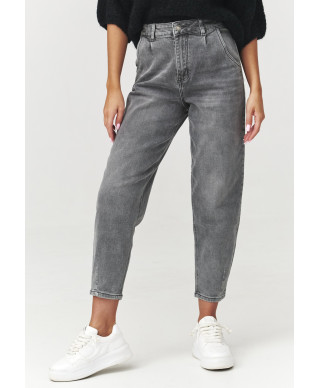 Jeansy mom fit su wysokim stanem pilkas jeans C14