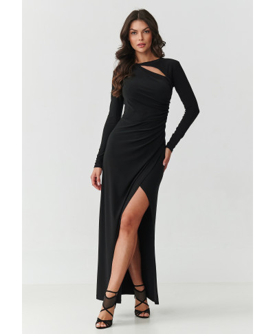 suknele wieczorowa su skiliu juoda M905