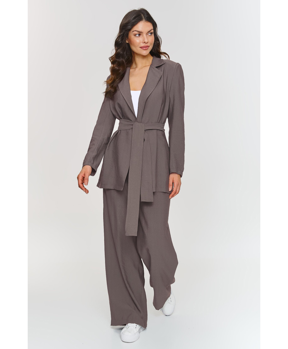 Damski komplet marynarka i spodnie mokka M883