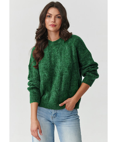 Īss džemperis ar kazlēnu mohēru un vilnas pudelīti zaļš S169