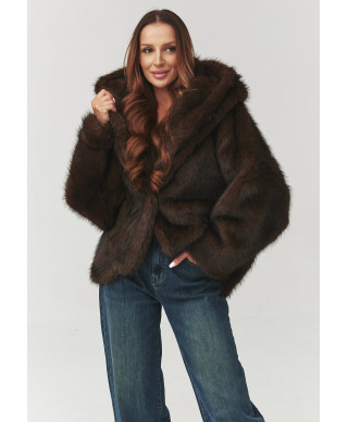Brązowe futerko damskie – styl vintage  nowoczesnym wydaniu brązowe C4