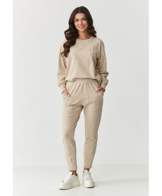 Dresowy komplektas o luźnym kroju sviesus beż M888