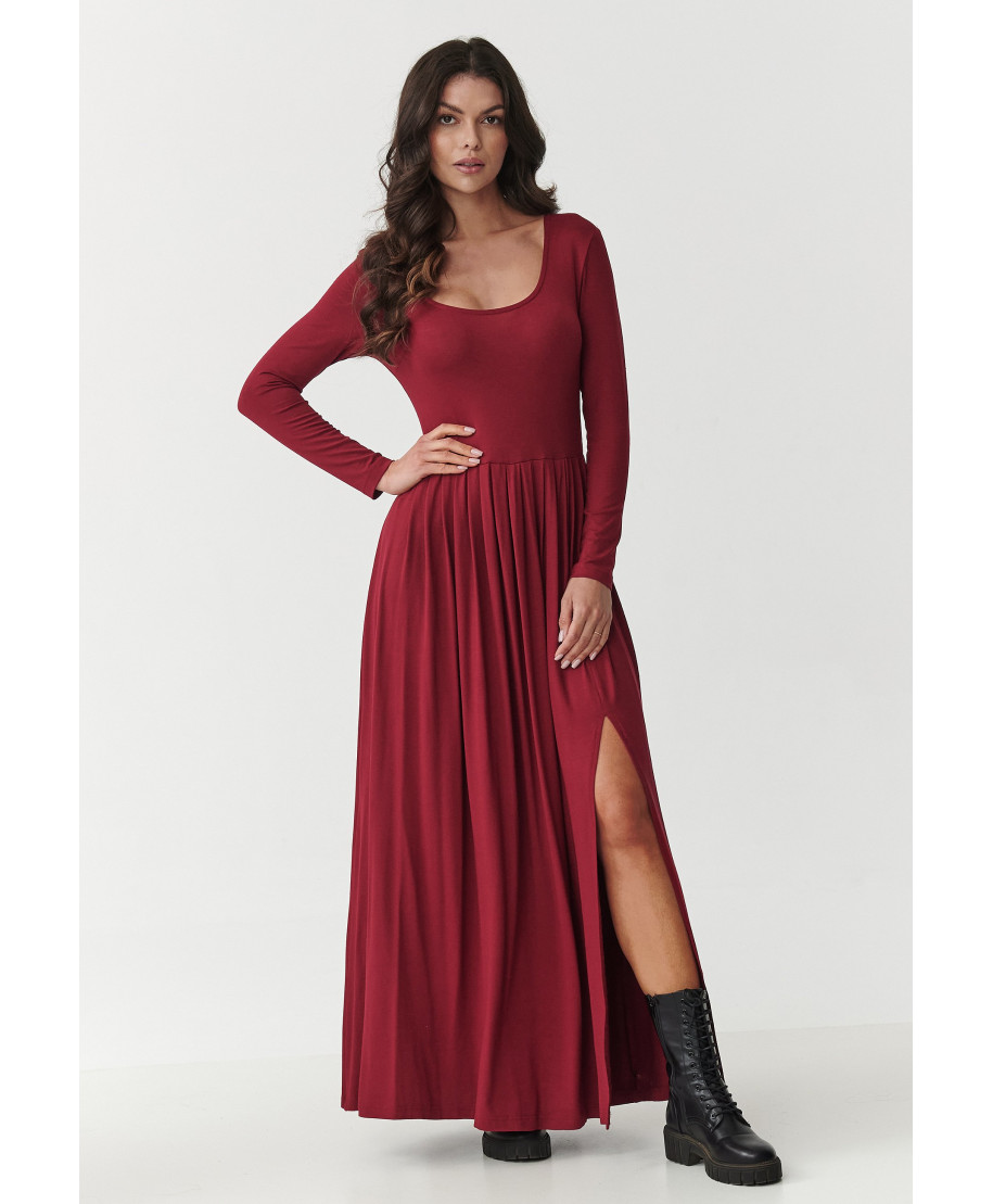 ilga platejanti suknele bordo M896