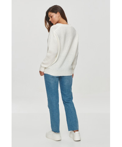 megztinis moteriskas su iskirpte  serek grietineles S152