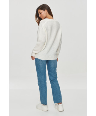 megztinis moteriskas su iskirpte  serek grietineles S152