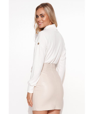 Sieviešu mīksts ripveida trikotāžas dūraiņš krēmkrāsas krāsā M761