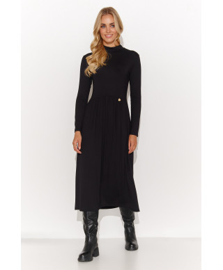 Viskozes trikotāžas kleita melna M808