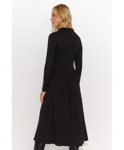 Viskozes trikotāžas kleita melna M808