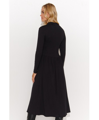 Viskozes trikotāžas kleita melna M808