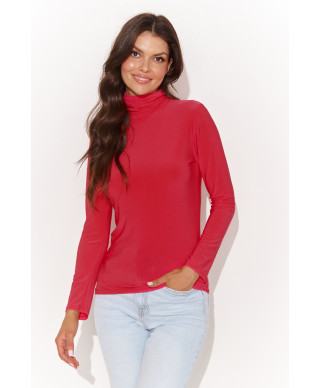 Klasiska sieviešu blūze ar augstu apkakli sarkana NU460