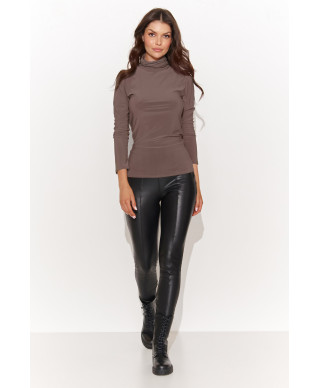 Klasiska sieviešu blūze ar augstu apkakli moka NU460