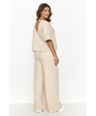 Sieviešu treniņtērpu komplekts gaiši bēšs NU475