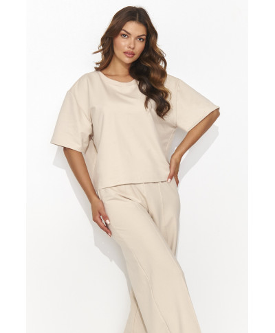 Moteriškas sportinio kostiumo komplektas šviesiai smėlio spalvos NU475