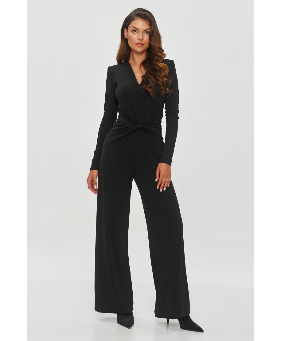 Sieviešu kombinezons ar platām kājām melns M851