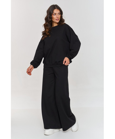 Oversized komplekts ar platām biksēm melns M863